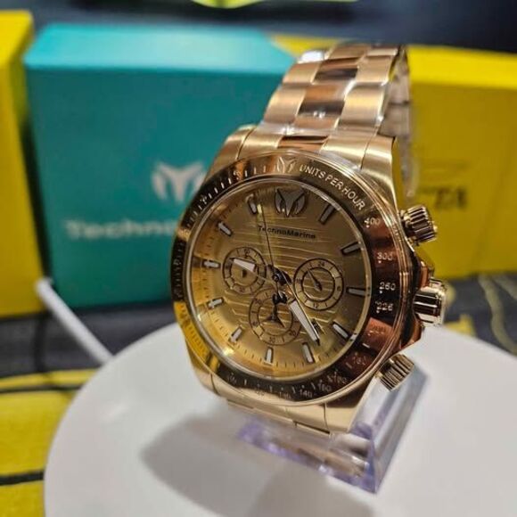 TechnoMarine Gold Chronograph Men’s Watch – Stainless Steel / New - Picture 4 of 8
